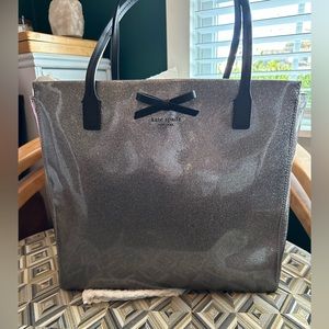 Kate Spade Silver grey sparkle tote.